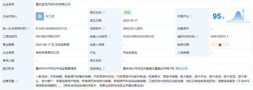 重庆蓝电汽车科技有限公司成立 注册资本5亿人民币(图1)