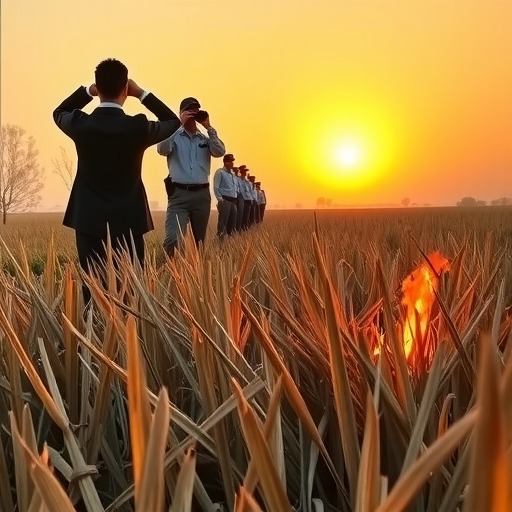 山东沾化紧盯秸秆焚烧“第一把火”(图1)