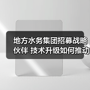 地方水务集团招募战略伙伴 技术升级如何推动高质量发展(图2)