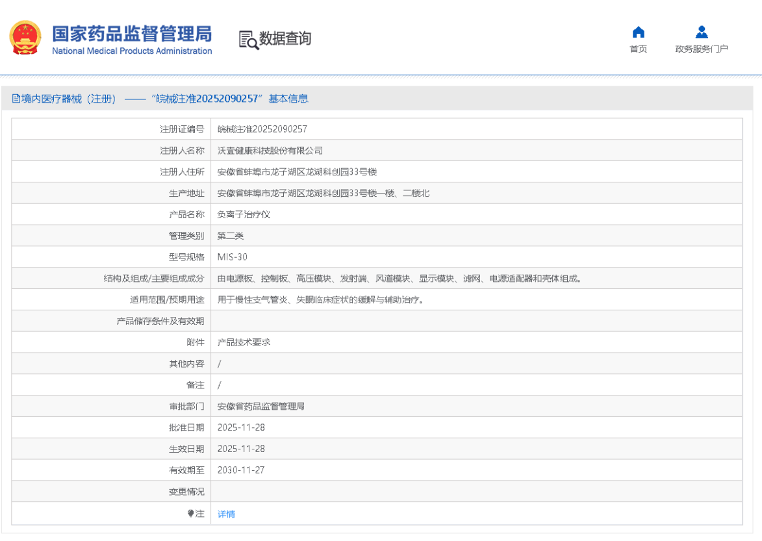 负离子治疗仪竟获国家医疗器械认证,背后隐藏着怎样的健康秘密?(图1) 负离子治疗仪竟获国家医疗器械认证,背后隐藏着怎样的健康秘密?(图1)