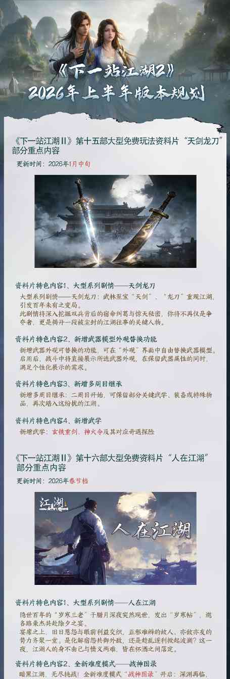 江湖新篇章：2026年上半年版本更新规划与展望(图1)